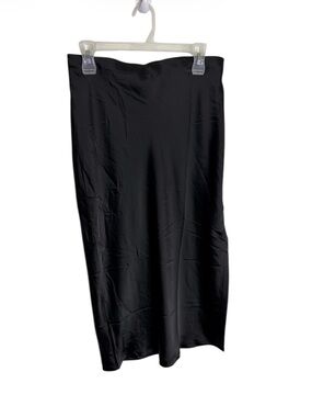 Urban Outfitters black satin side slit goth grunge skirt size L